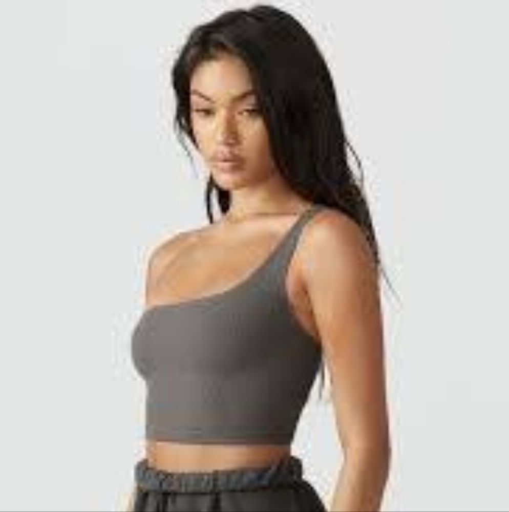 -Joah Brown Single strap grey crop tank size xs/s in great condition.